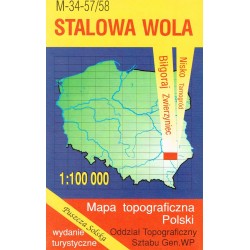 Stalowa Wola. Mapa topograficzna 1:100 000