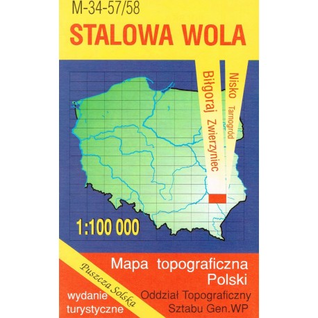 Stalowa Wola. Mapa topograficzna 1:100 000