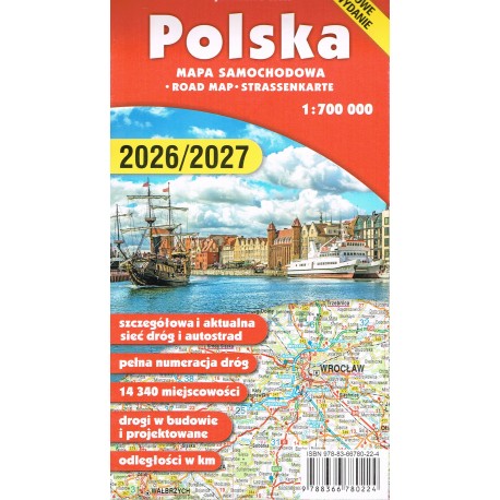Polska mapa samochodowa 1:700 000